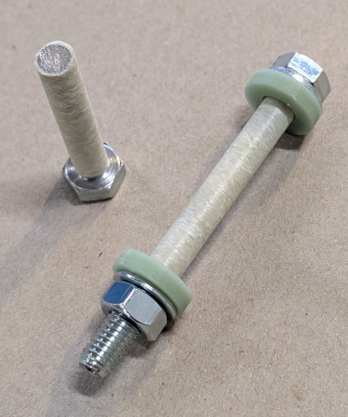 IsoSchraube200 M8x80 mit GFK-Mantel, Werkstoff 8.8 gvz